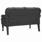 Chesterfield Bench Black 119.5 x 64.5 x 75 cm Faux Leather