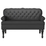 Chesterfield Bench Black 119.5 x 64.5 x 75 cm Faux Leather - Top-Down View