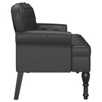 Chesterfield Bench Black 119.5 x 64.5 x 75 cm Faux Leather