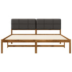 Bed Frame with Upholstered Headboard Natural and Dark Grey