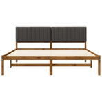 Bed Frame with Upholstered Headboard Natural and Dark Grey