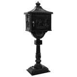 Standing Mailbox Black 42.5 x 29.5 x 117 cm Cast Aluminum - Top-Down View
