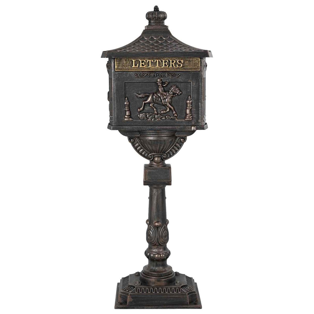 Standing Mailbox Bronze 42.5 x 29.5 x 117 cm Cast Aluminum