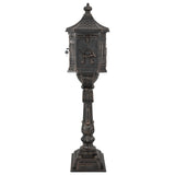 Standing Mailbox Bronze 42.5 x 29.5 x 117 cm Cast Aluminum - Side View