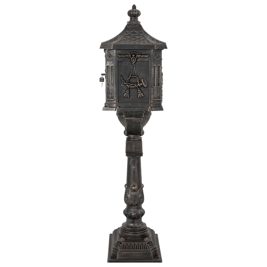 Standing Mailbox Bronze 42.5 x 29.5 x 117 cm Cast Aluminum