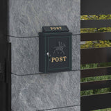Wall Mounted Mailbox Green 29 x 13 x 41 cm Cast Aluminum