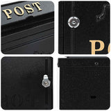 Wall Mounted Mailbox Black 29 x 13 x 41 cm Cast Aluminum