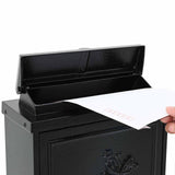 Wall Mounted Mailbox Black 29 x 13 x 41 cm Cast Aluminum