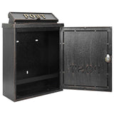 Wall Mounted Mailbox Bronze 29 x 13 x 41 cm Cast Aluminum - 45-Degree Angle