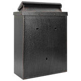 Wall Mounted Mailbox Bronze 29 x 13 x 41 cm Cast Aluminum - Low Angle
