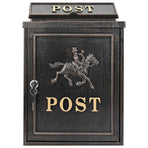 Wall Mounted Mailbox Bronze 29 x 13 x 41 cm Cast Aluminum