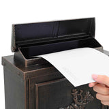 Wall Mounted Mailbox Bronze 29 x 13 x 41 cm Cast Aluminum - Side View