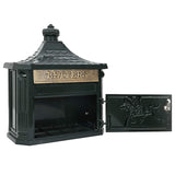 Wall Mounted Mailbox Green 40.5 x 16 x 45 cm Cast Aluminum - 45-Degree Angle