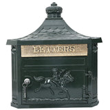 Wall Mounted Mailbox Green 40.5 x 16 x 45 cm Cast Aluminum