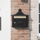 Wall Mounted Mailbox Black 40.5 x 16 x 45 cm Cast Aluminum - Top-Down View