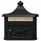 Wall Mounted Mailbox Black 40.5 x 16 x 45 cm Cast Aluminum