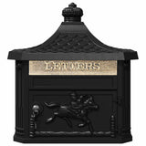 Wall Mounted Mailbox Black 40.5 x 16 x 45 cm Cast Aluminum - Rear View