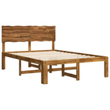 Double bed frame with headboard ROSTOCK Natural 135 x 190 cm - Side View