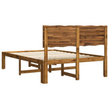 Double bed frame with headboard ROSTOCK Natural 135 x 190 cm - Rear View