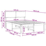 Double bed frame with headboard ROSTOCK Natural 135 x 190 cm - Extra Image