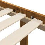 Double bed frame with headboard ROSTOCK Natural 150 x 200 cm - Close-Up Angle