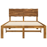 Double bed frame with headboard ROSTOCK Natural 150 x 200 cm