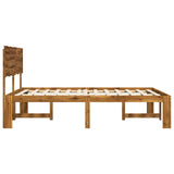 Double bed frame with headboard ROSTOCK Natural 150 x 200 cm - 45-Degree Angle