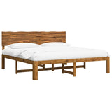 Double bed frame with headboard ROSTOCK Natural 180 x 200 cm - Front View