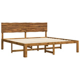 Double bed frame with headboard ROSTOCK Natural 180 x 200 cm - Side View