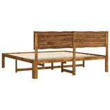 Double bed frame with headboard ROSTOCK Natural 180 x 200 cm - Rear View