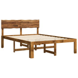 Double bed frame with headboard ROSTOCK Natural 150 x 200 cm - Side View