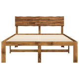 Double bed frame with headboard ROSTOCK Natural 150 x 200 cm - Top-Down View