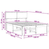 Double bed frame with headboard ROSTOCK Natural 150 x 200 cm
