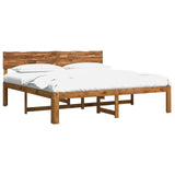 Double bed frame with headboard ROSTOCK Natural 180 x 200 cm - Front View