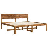 Double bed frame with headboard ROSTOCK Natural 180 x 200 cm - Side View