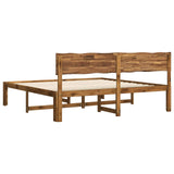 Double bed frame with headboard ROSTOCK Natural 180 x 200 cm - Rear View
