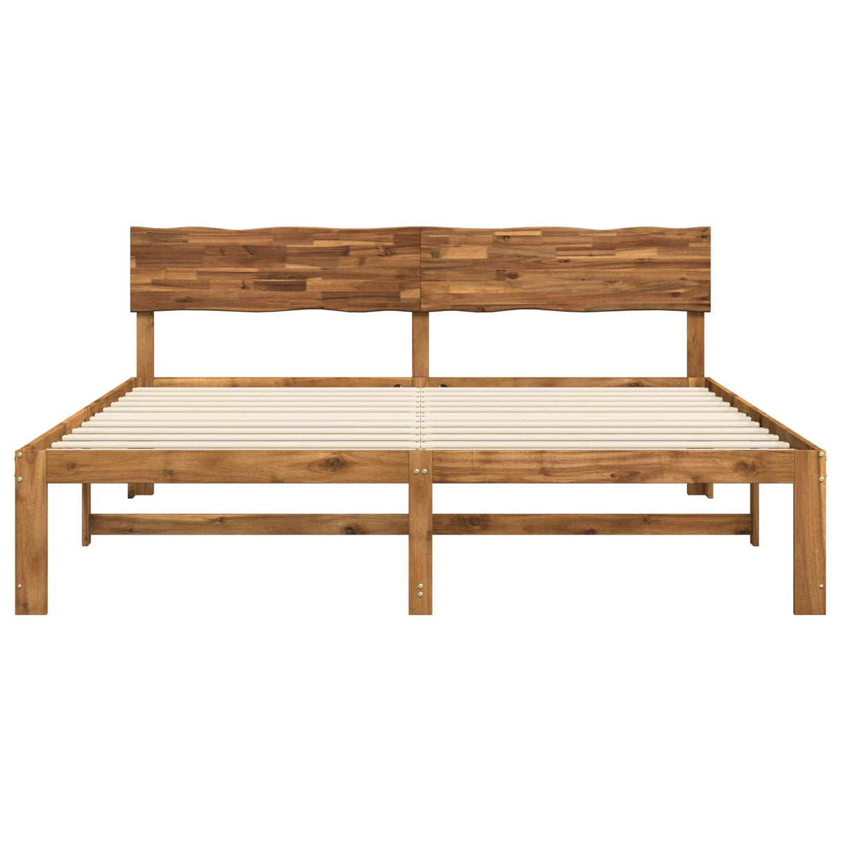Double bed frame with headboard ROSTOCK Natural 180 x 200 cm