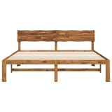 Double bed frame with headboard ROSTOCK Natural 180 x 200 cm