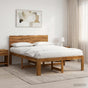 Double bed frame with headboard ROSTOCK Natural 135 x 190 cm