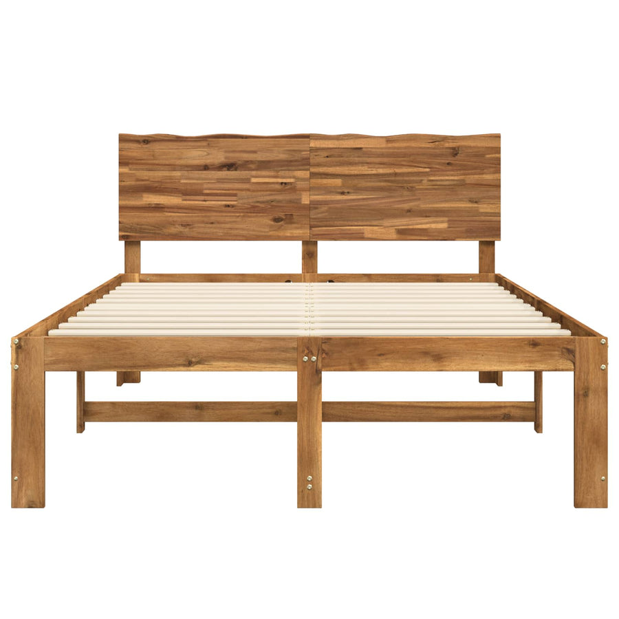 Double bed frame with headboard ROSTOCK Natural 135 x 190 cm