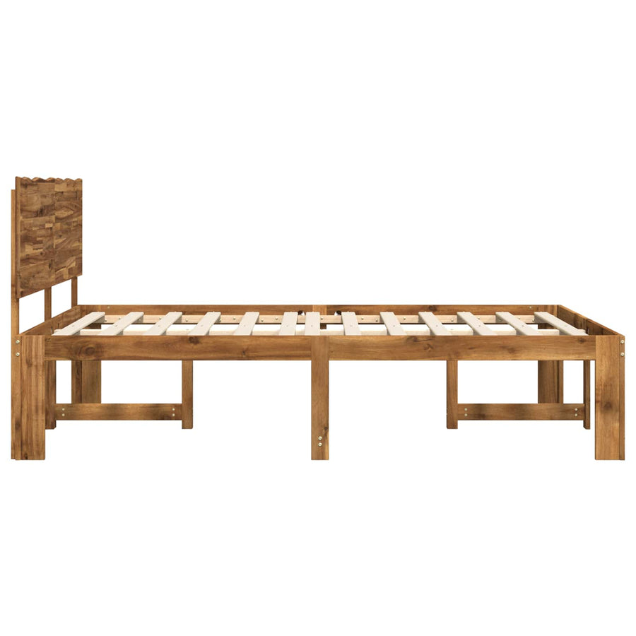 Double bed frame with headboard ROSTOCK Natural 135 x 190 cm