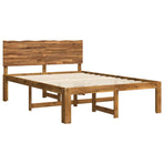 Double bed frame with headboard ROSTOCK Natural 150 x 200 cm