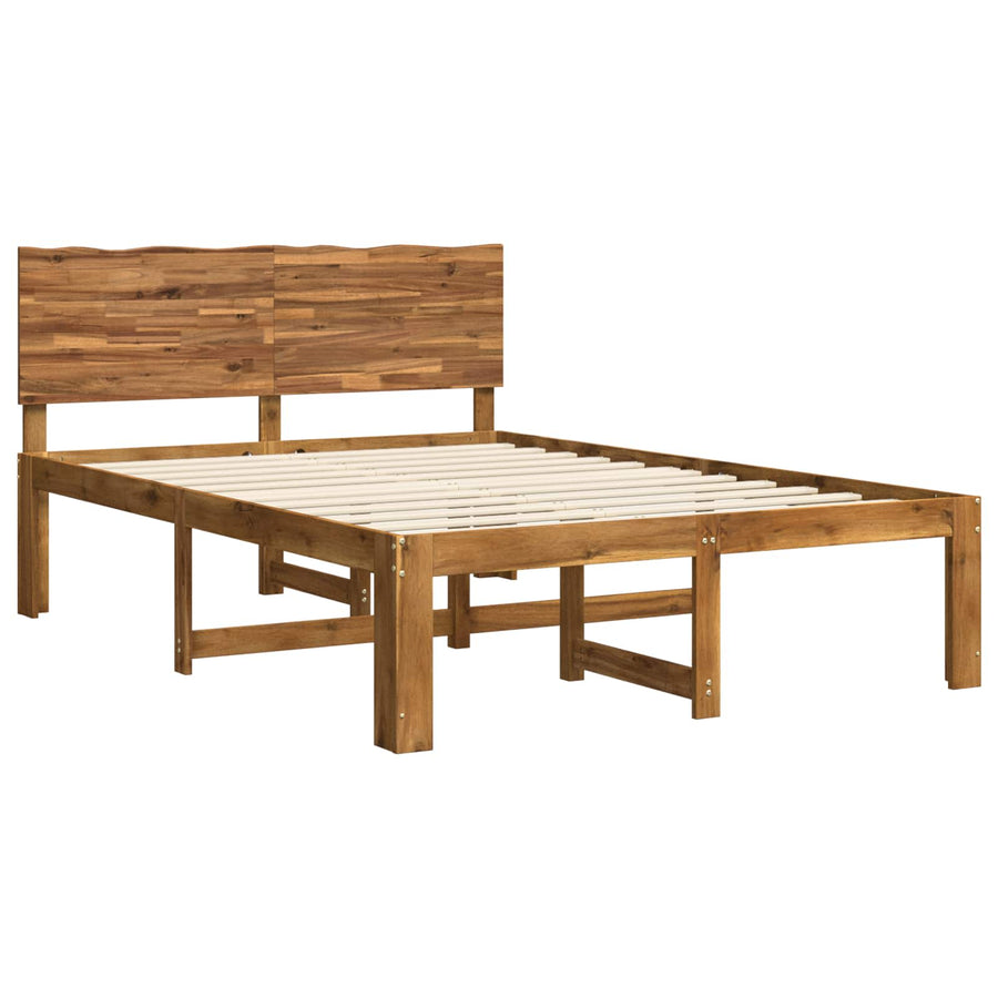 Double bed frame with headboard ROSTOCK Natural 150 x 200 cm