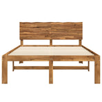 Double bed frame with headboard ROSTOCK Natural 150 x 200 cm