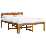 Double bed frame with headboard ROSTOCK Natural 150 x 200 cm