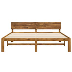 Double bed frame with headboard ROSTOCK Natural 180 x 200 cm