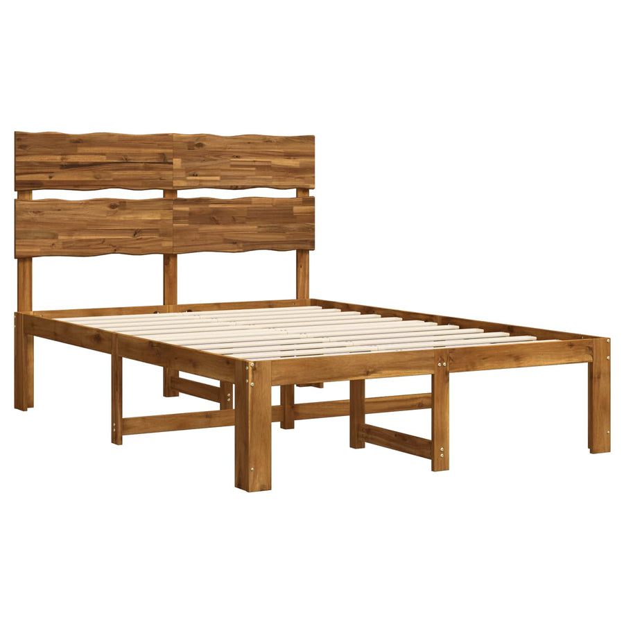 Double bed frame with headboard ROSTOCK Natural 135 x 190 cm