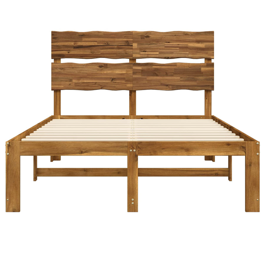 Double bed frame with headboard ROSTOCK Natural 135 x 190 cm