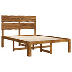 Double bed frame with headboard ROSTOCK Natural 150 x 200 cm