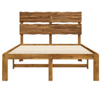 Double bed frame with headboard ROSTOCK Natural 150 x 200 cm